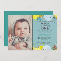 Een gelukkige 1e verjaardag uitnodiging | Aangepas