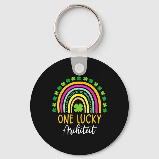 Een gelukkige architect St Patrick Day Shamrocks Sleutelhanger (Voorkant)