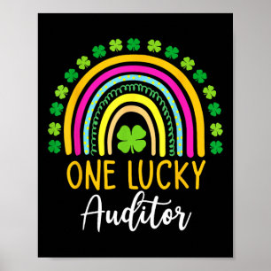 Eén gelukkige auditor St. Patrick Day Shamrocks Poster