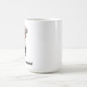 Een gelukkige banketbakker poseren voor de camera koffiemok (Center)