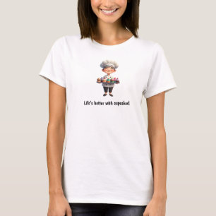 Een gelukkige banketbakker poseren voor de camera t-shirt