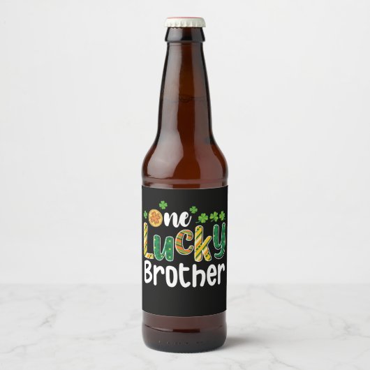 Een gelukkige broer bijpassende familie St Patrick Bier Etiket (Voorkant)
