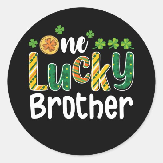 Een gelukkige broer bijpassende familie St Patrick Ronde Sticker (Voorkant)