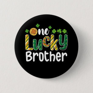 Een gelukkige broer die past bij de familie St. Pa Ronde Button 5,7 Cm