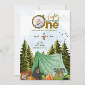 Een gelukkige camper 1e verjaardag foto uitnodigen kaart (Voorkant)