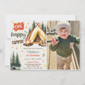 Een gelukkige Camper 1e verjaardag Party Foto Kaart (Voorkant)