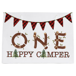 Een gelukkige Camper 1e Verjaardag Rustieke Party Groot Cadeauzakje