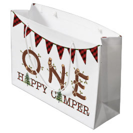 Een gelukkige Camper 1e Verjaardag Rustieke Party Groot Cadeauzakje