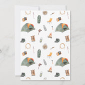 Een gelukkige camper 1e verjaardag uitnodiging (Achterkant)