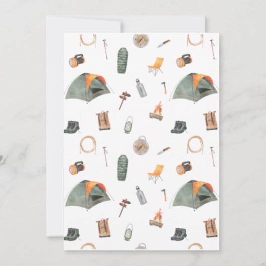Een gelukkige camper 1e verjaardag uitnodiging (Achterkant)