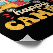 Een gelukkige Camper 1e Verjaardagsfeest Retro Moe Poster (Hoek)