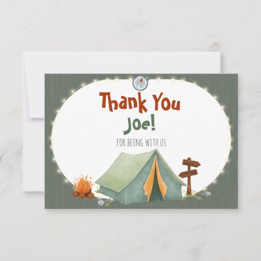 Een gelukkige Camper Birthday Dank u wel Kaart (Voorkant)