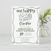 Een gelukkige Camper Boys 1e verjaardag Kaart (Staand voorkant)
