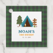 Een gelukkige Camper Boys eerste verjaardag Bedankjes Labels (Voorkant)