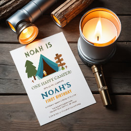 Een gelukkige Camper Boys eerste verjaardag Kaart