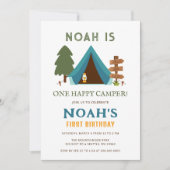 Een gelukkige Camper Boys eerste verjaardag Kaart (Voorkant)
