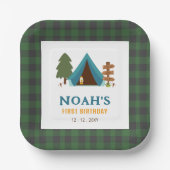 Een gelukkige Camper Boys eerste verjaardag Papieren Bordje (Voorkant)