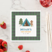 Een gelukkige Camper Boys eerste verjaardag Servet (Insitu)