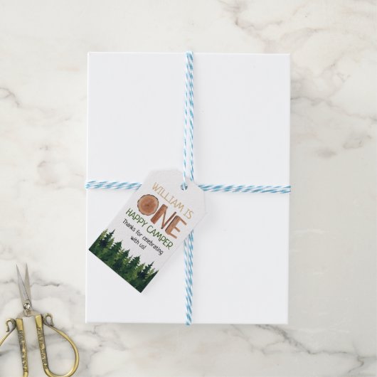 Een gelukkige camper dank u cadeaulabel (Met Touw)