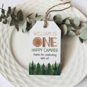Een gelukkige camper dank u cadeaulabel