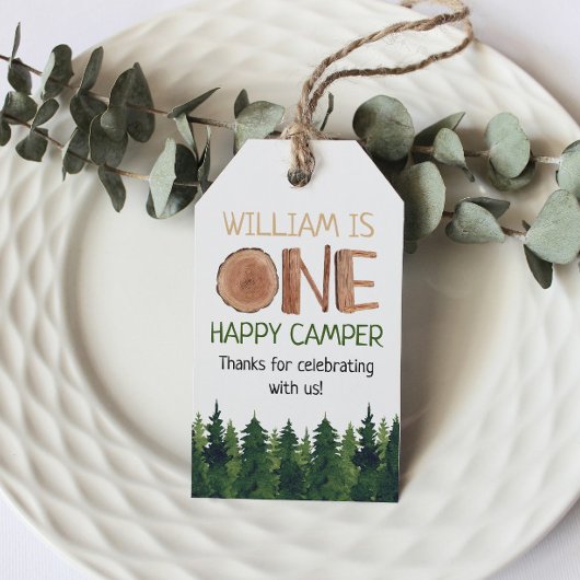 Een gelukkige camper dank u cadeaulabel