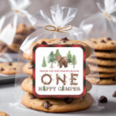 Een gelukkige camper dank u vierkante Sticker