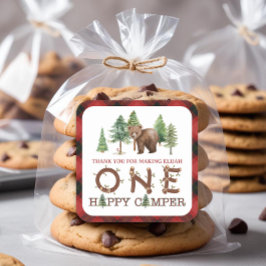 Een gelukkige camper dank u vierkante Sticker