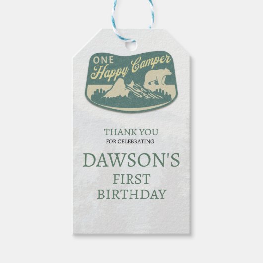 Een gelukkige camper, Een eerste verjaardag, Uitno Cadeaulabel (Voorkant)