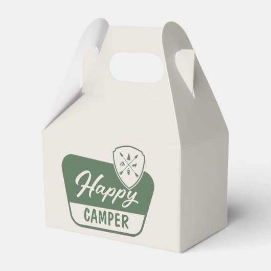 EEN gelukkige camper, een eerste verjaardag, Woodl Bedankdoosjes (Voorkant Zijde)