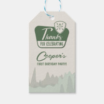 EEN gelukkige camper, een eerste verjaardag, Woodl