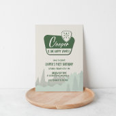 EEN gelukkige camper, een eerste verjaardag, Woodl Kaart