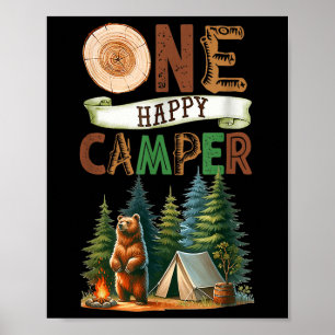 Een gelukkige Camper Eerste Verjaardag Familie Cam Poster
