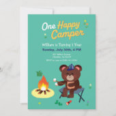 Een gelukkige camper eerste verjaardag nodigt uit kaart (Voorkant)