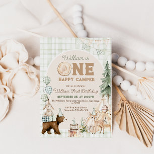 Een gelukkige Camper eerste verjaardag uitnodiging