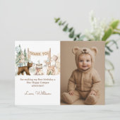 Een gelukkige Camper Foto Eerste Verjaardag Bedankkaart (Staand voorkant)