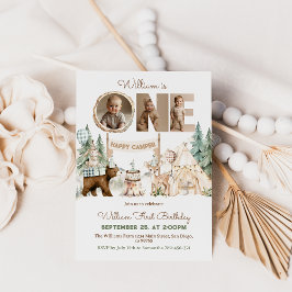 Een gelukkige Camper Foto Eerste Verjaardag Kaart