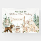 Een gelukkige Camper Foto Eerste Verjaardag Spandoek (Horizontaal)