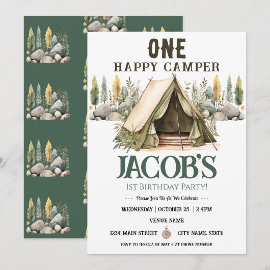 Een Gelukkige Camper Kinderen Verjaardag Kaart (Voorkant / Achterkant)