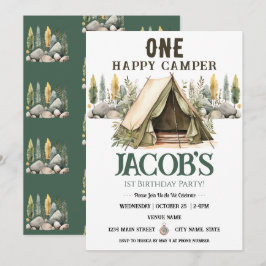 Een Gelukkige Camper Kinderen Verjaardag Kaart