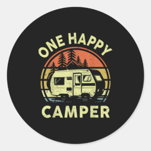 Een gelukkige camper mam pap grappige rv camping p ronde sticker