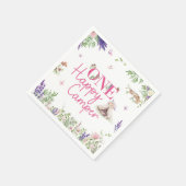 Een gelukkige camper meisjes eerste verjaardagsfee servet (Hoek)