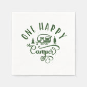 Een gelukkige camper Minimalistisch groen 1e verja Servet (Voorkant)
