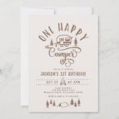 Een gelukkige camper Minimalistische camping 1e ve Kaart (Voorkant)