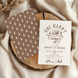 Een gelukkige camper Minimalistische camping 1e ve Kaart