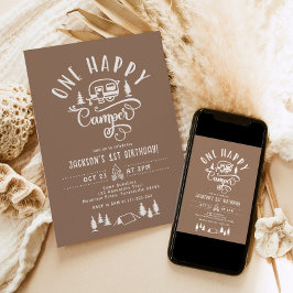 Een gelukkige camper Minimalistische camping 1e ve Kaart