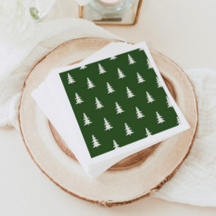 Een gelukkige camper minimalistische pijnbomen servet