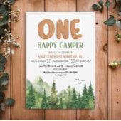 Een gelukkige Camper Rustic Green Forest 1e verjaa Kaart