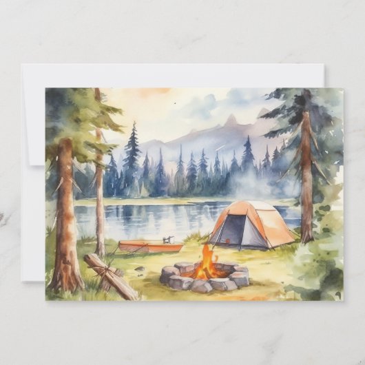 Een Gelukkige Camper Rustieke 1e Verjaardag Bedankkaart (Achterkant)