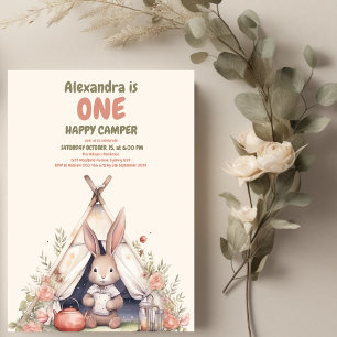 Een Gelukkige Camper Rustieke 1e Verjaardag Kaart