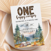 Een Gelukkige Camper Rustieke 1e Verjaardag Kaart